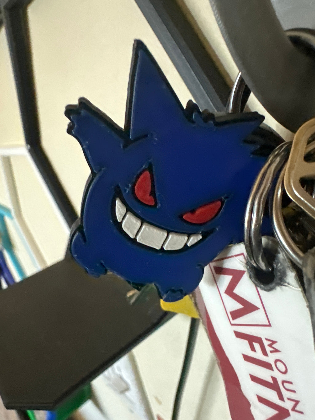 Unofficial Gengar-Inspired 3D Printed Keychain | Ghost Monster Backpack Charm | Handmade Collectible Gift