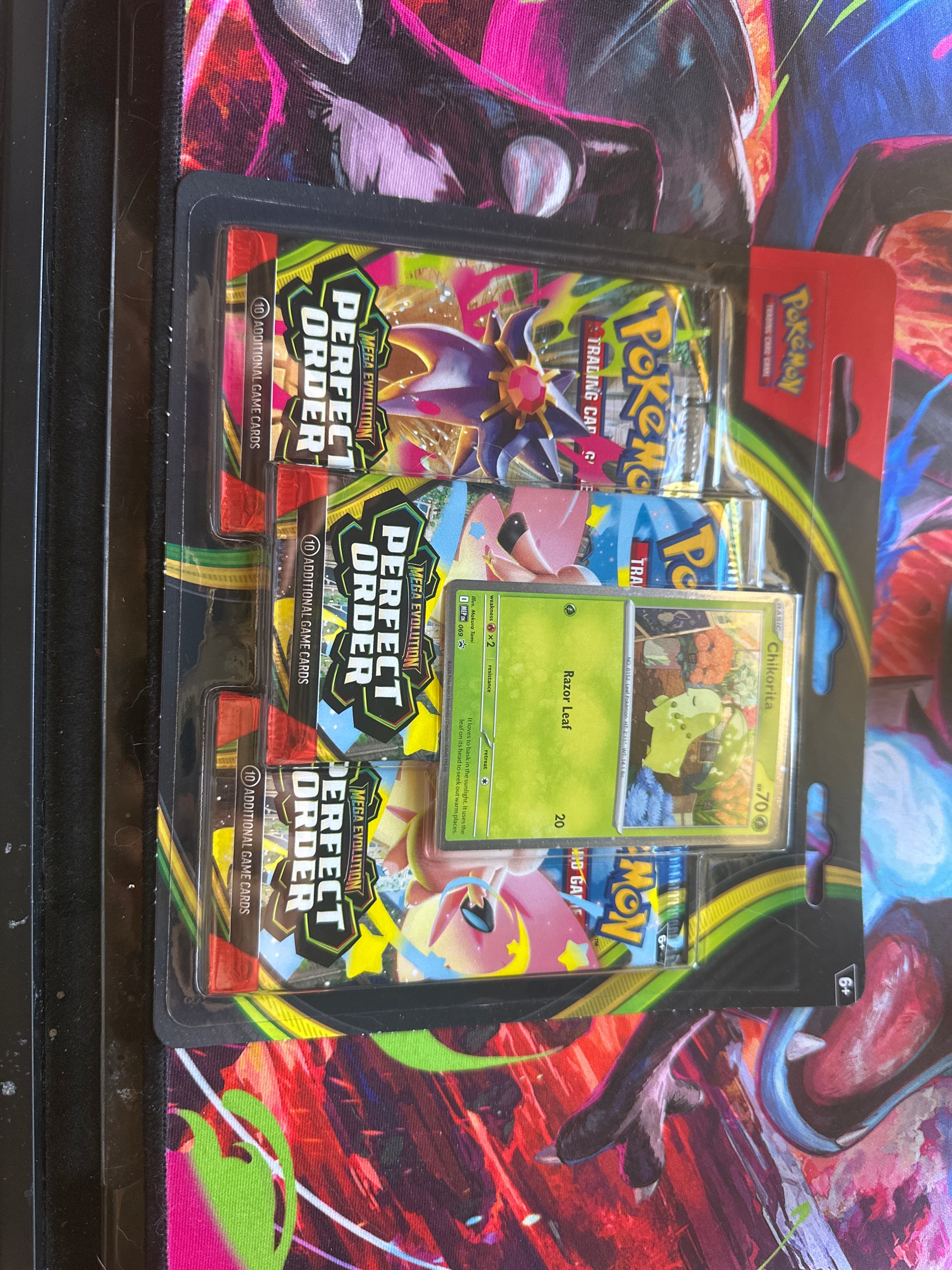 Pokemon TCG Perfect Order Chikorita 3 Pack Blister