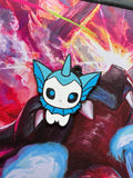 Vaporeon Keychain – 3D Printed Pokémon-Inspired Backpack & Key Ring Accessory