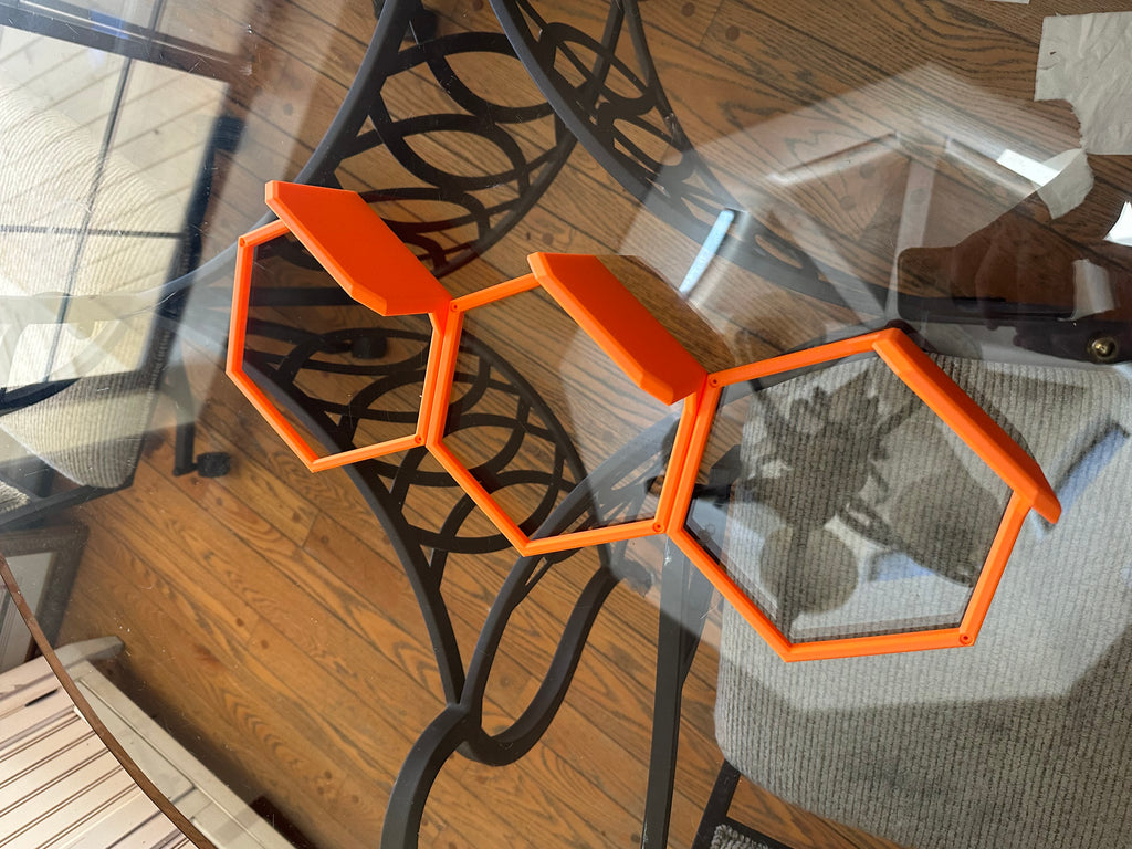 Title  Hexagon Wall Mounted Display Shelves Set | 3D Printed Honeycomb Shelves for Collectibles (20 Pack)