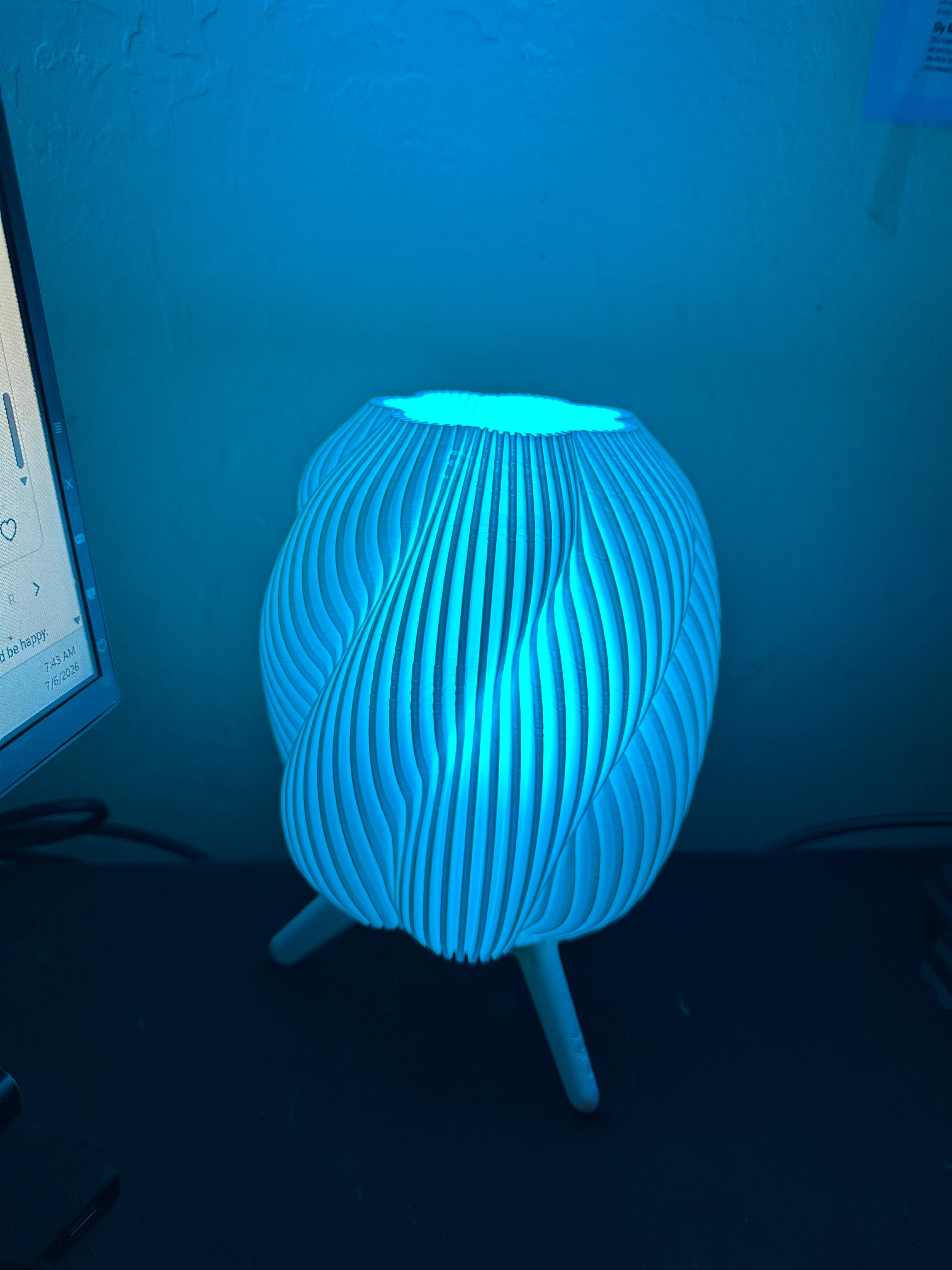 Spiral Desk Lamp – RGB Color Changing Night Light with Remote